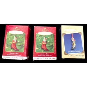 Hallmark 2000/2002 Fashion Afoot Collector's Series Ornaments 1st and 3rd